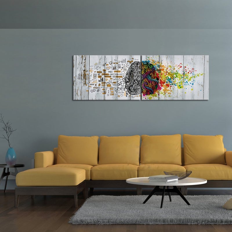 Visual Art Decor Office Wall Art Left and Right Brain Painting Office Wall Decor Framed (36x24 inch x 2Pieces) - Image 3